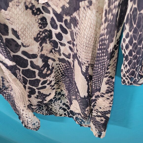 Tyler Kim Womens Snake Print Long Sleeve Dress Size L - Picture 9 of 13